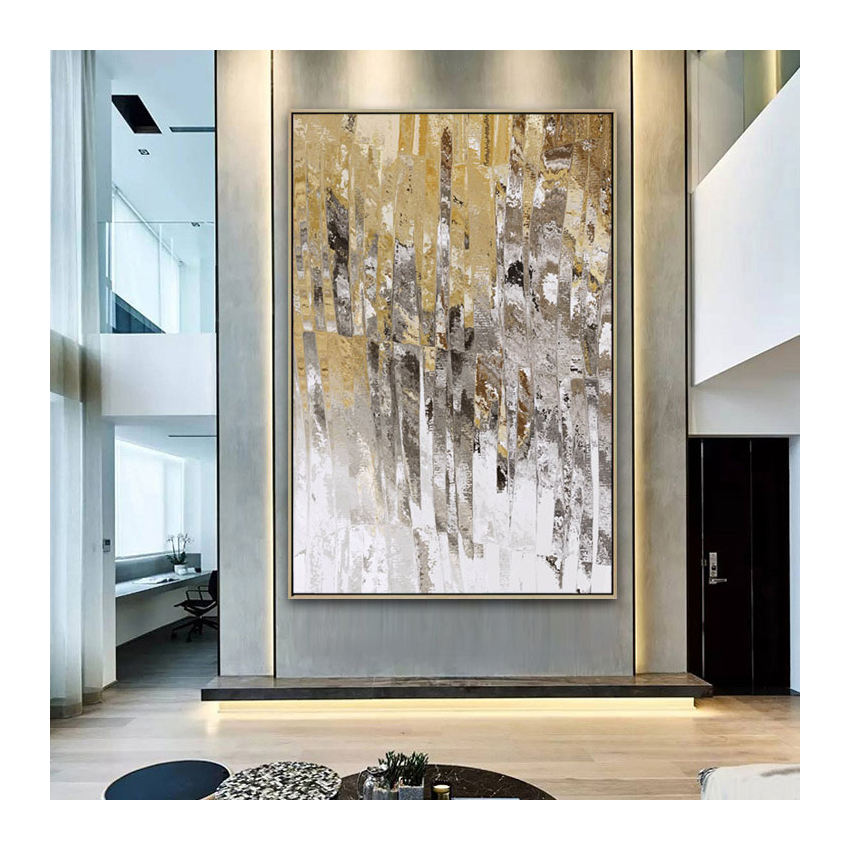 MODERN GOLD FOIL ABSTRACT ART #A5489