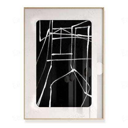 BLACK ABSTRACT PAINTING #A6451