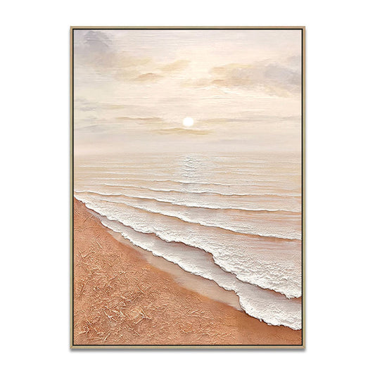 CREAM AESTHETIC BEACH OCEAN WAVES WABI SABI SEASCAPE #A3997