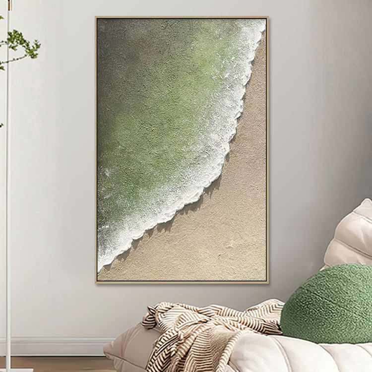 ABSTRACT CANVAS BEACH ARTWORK OCEAN WAVES #A4006