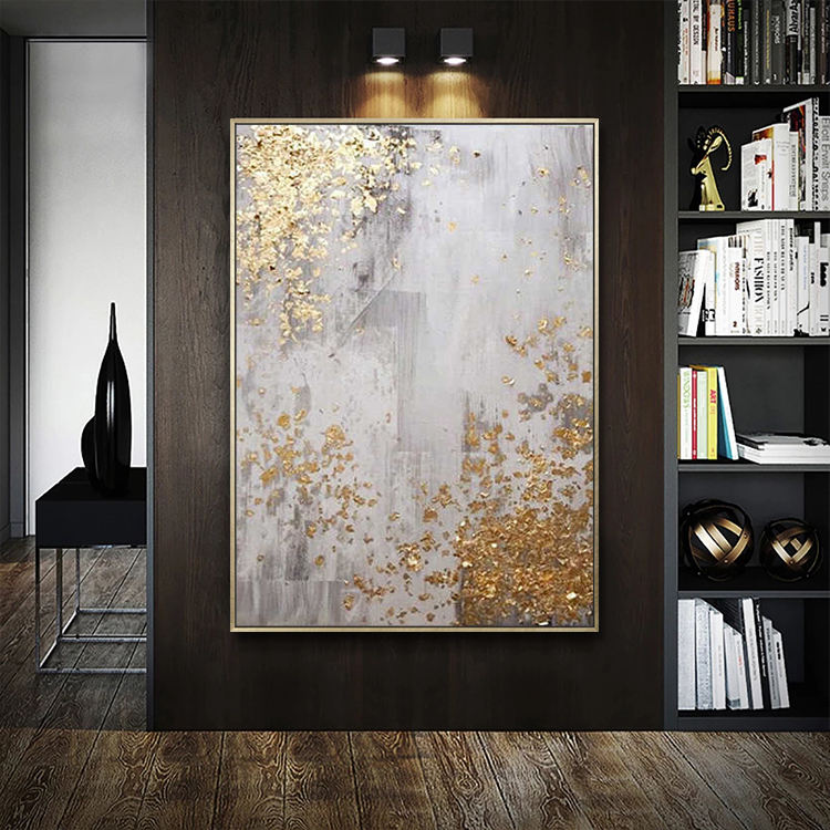 MODERN GOLD FOIL ABSTRACT ART #A5998