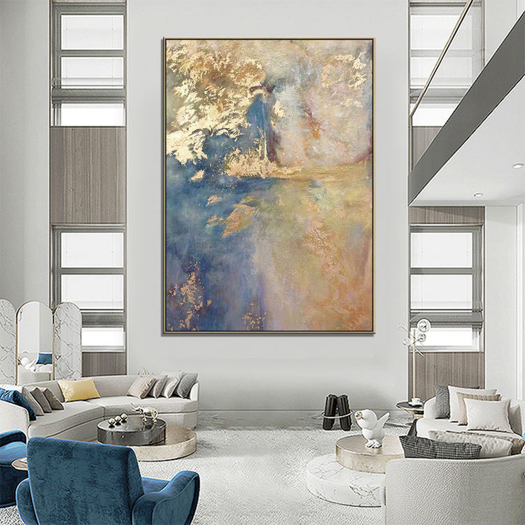 MODERN GOLD FOIL ABSTRACT ART #A5973