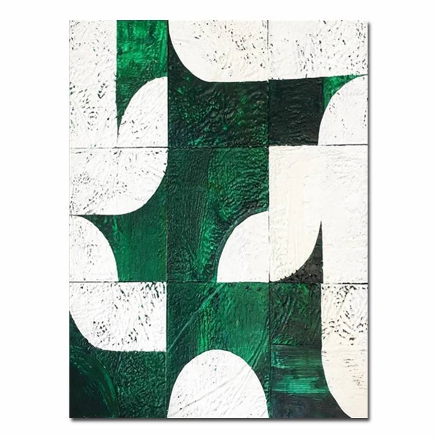 ABSTRACT GEOMETRIC OIL PAINTING COLORS MINIMALIST MODERN WALL ART #A6534