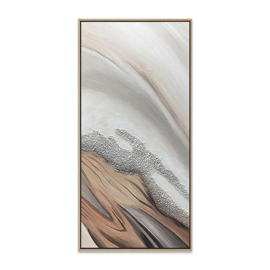 EARTH TONE SAND OCEAN  MINIMALIST TEXTURED ART SEASCAPE #A8994