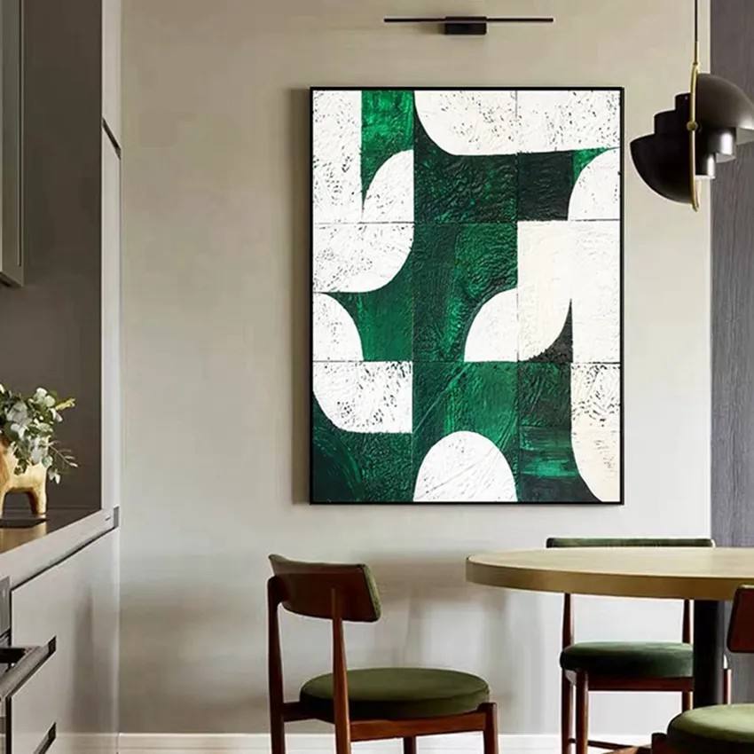 ABSTRACT GEOMETRIC OIL PAINTING COLORS MINIMALIST MODERN WALL ART #A6534