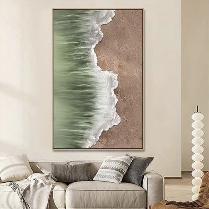 ABSTRACT CANVAS BEACH ARTWORK OCEAN WAVES #A4562