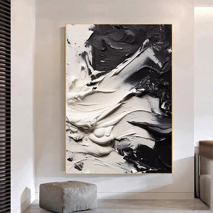 BLACK AND WHITE MODERN ABSTRACT ART #A6415