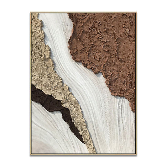 EARTH TONED BEACH WAVES MODERN SEASCAPE ABSTRACT ART #A2548