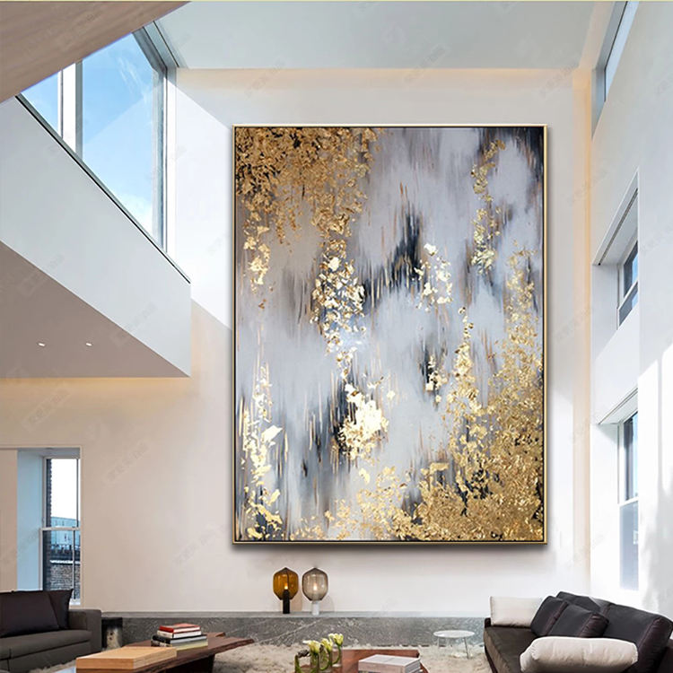 MODERN GOLD FOIL ABSTRACT ART #A5599