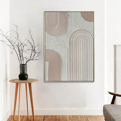 ABSTRACT PAINTINGS NEUTRAL WHITE CLAY TEXTURED ART #A4502