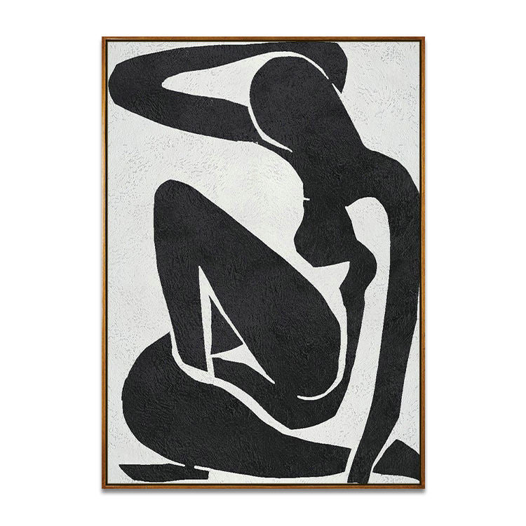 NORDIC VINTAGE MODERN ABSTRACT FIGURE ART #A8833