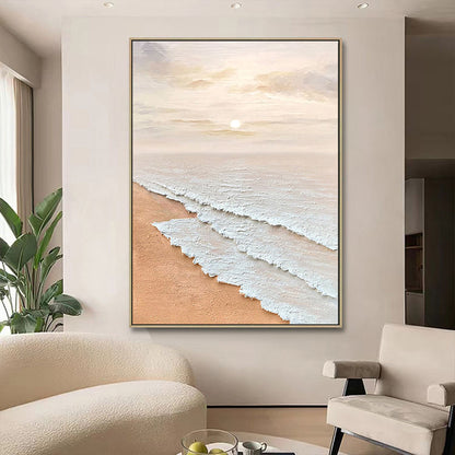 CREAM AESTHETIC BEACH OCEAN WAVES WABI SABI SEASCAPE #A3131