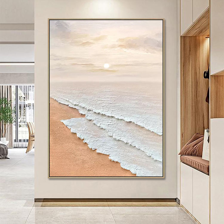 CREAM AESTHETIC BEACH OCEAN WAVES WABI SABI SEASCAPE #A3131