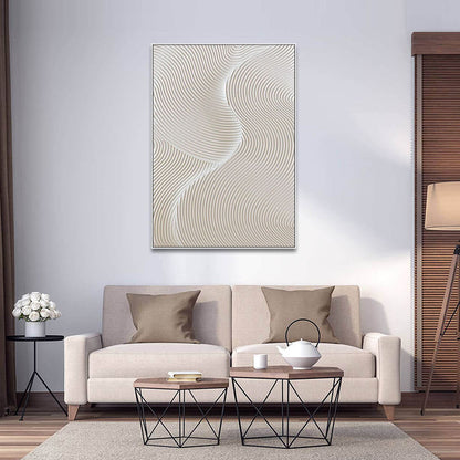 ABSTRACT PAINTINGS NEUTRAL WHITE CLAY TEXTURED ART #A4994