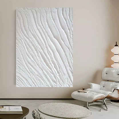 WHITE MINIMALIST NORDIC LARGE ABSTRACT ART #A4787