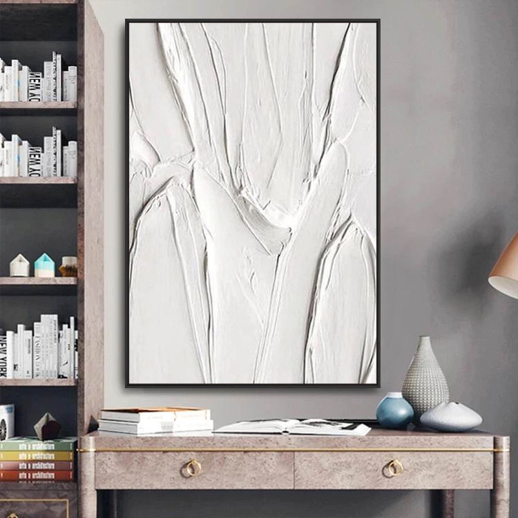 WHITE ABSTRACT WALL ART #A5485