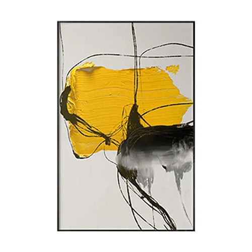 YELLOW GREY ARTWORK MINIMALIST MODERN ABSTRACT ART #A2336