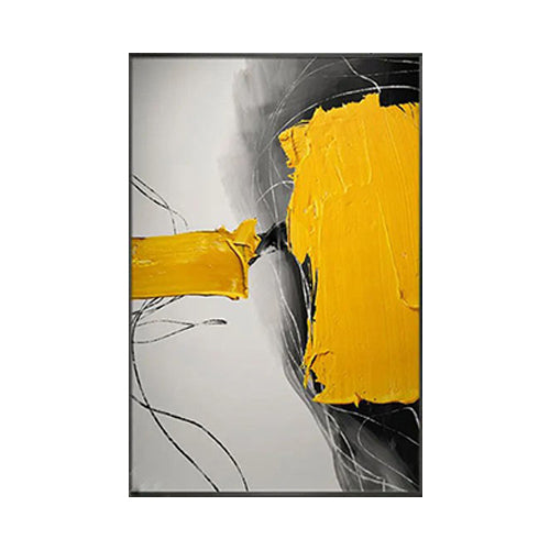 YELLOW GREY ARTWORK MINIMALIST MODERN ABSTRACT ART #A2992