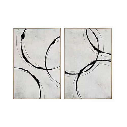 MINIMALIST BLACK AND WHITE ART LINE ABSTRACT WALL ART #A6422