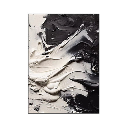 BLACK AND WHITE MODERN ABSTRACT ART #A6415