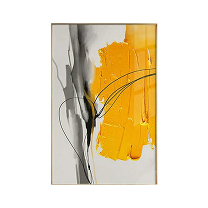 YELLOW GREY ARTWORK MINIMALIST MODERN ABSTRACT ART #A2564