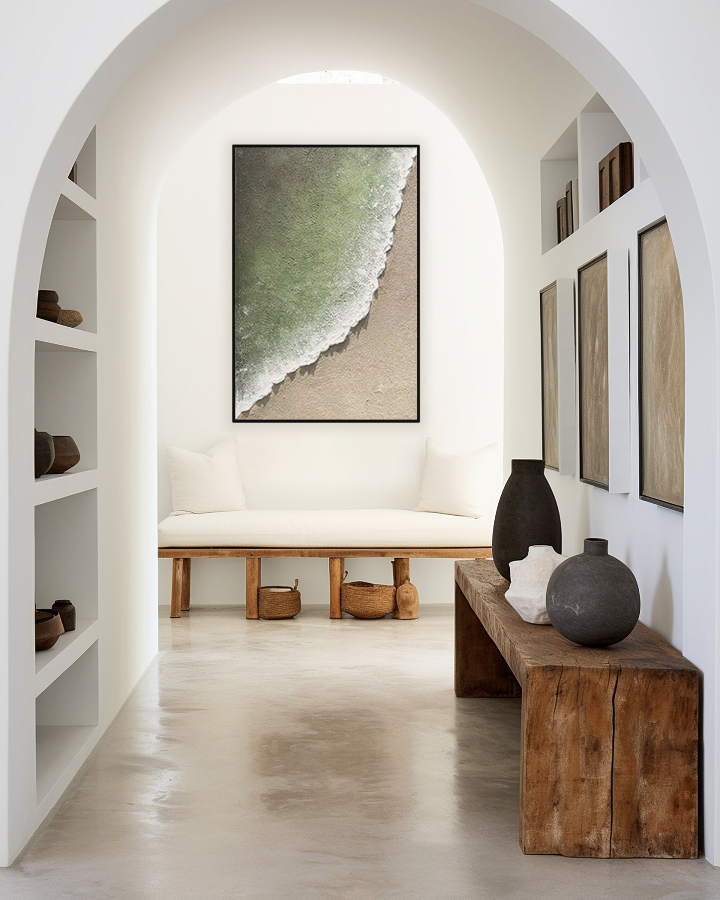 ABSTRACT CANVAS BEACH ARTWORK OCEAN WAVES #A4006