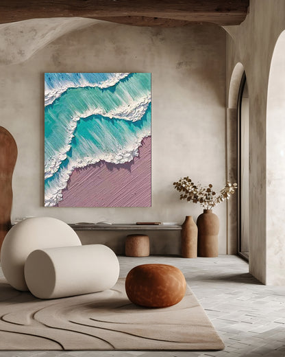 MODERN OCEAN RELIEF ABSTRACT ART #A9891