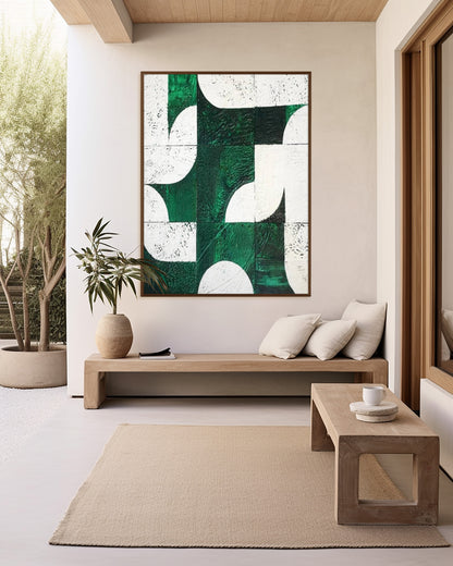 ABSTRACT GEOMETRIC OIL PAINTING COLORS MINIMALIST MODERN WALL ART #A6534