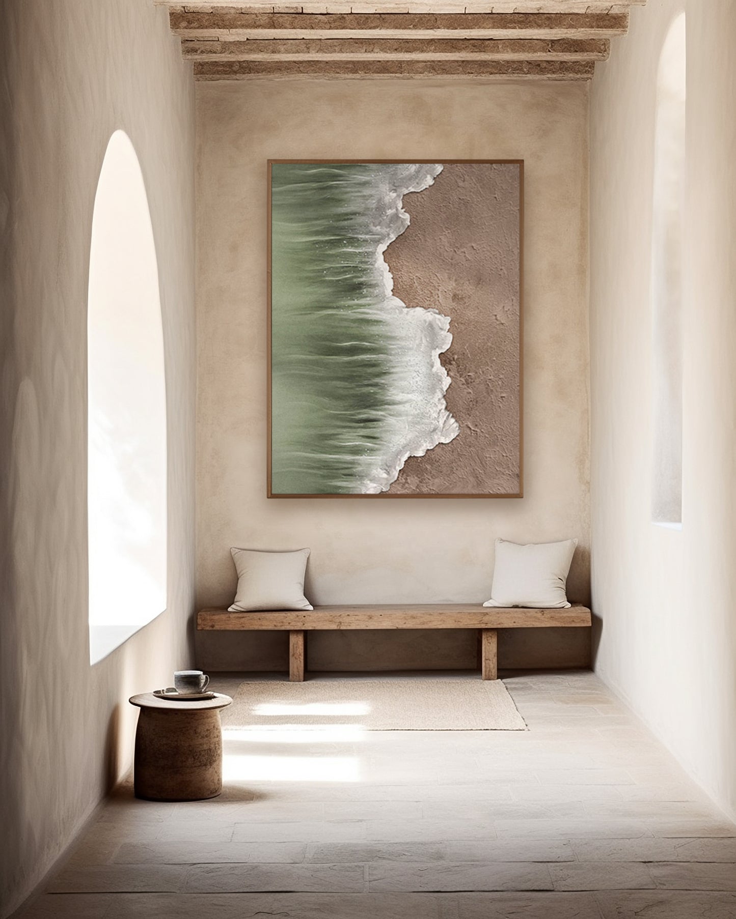 ABSTRACT CANVAS BEACH ARTWORK OCEAN WAVES #A4562