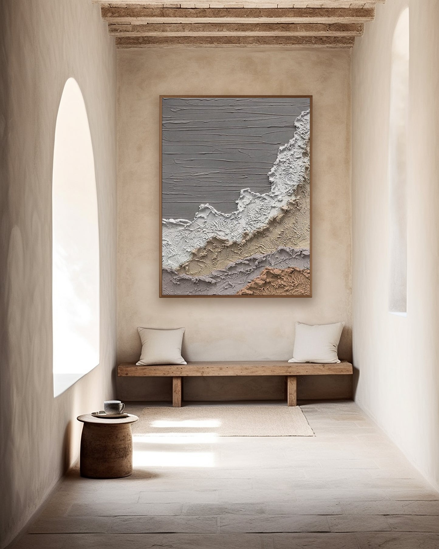 MODERN TEXTURED SEASCAPE ABSTRACT ART #A5645